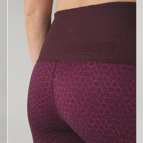 Lululemon Sweaty Endeavor Tight Star Pixel Raspberry Bordeaux Drama / Bordeaux - Picture 7 of 14